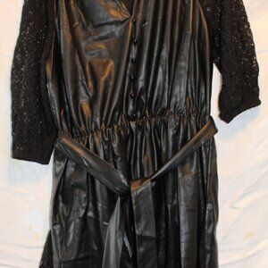 Black Faux Leather Dress